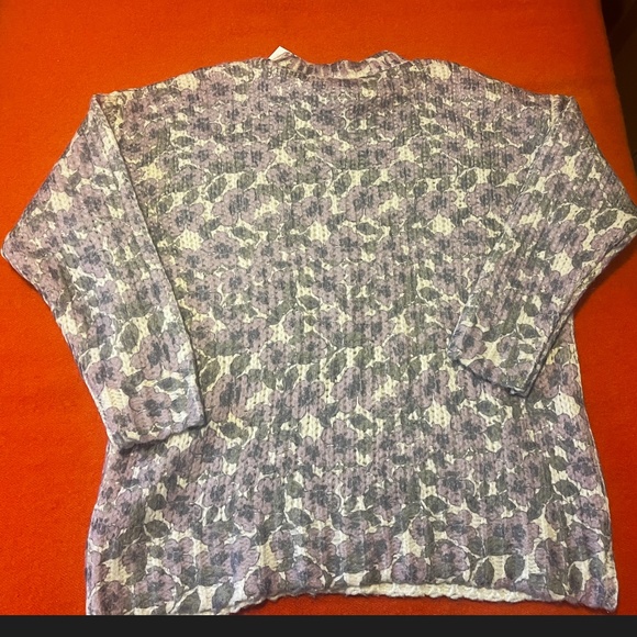 Zara oversized pastel floral wool blend jacquard knit sweater NWT - Picture 8 of 8
